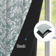 thumbnail image 4 of Nanqianyi Ombre Teal Damask Grommet Curtains,Thermal Light Blocking Vintage Floral Window Drapes,Set of 2,42x84 Inch, 4 of 6