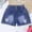 Blue-22, variant on CYRBOKO Denim Shorts for Girls, Elastic Waist Casual Summer Gift Jean Shorts Blue Size 6 T