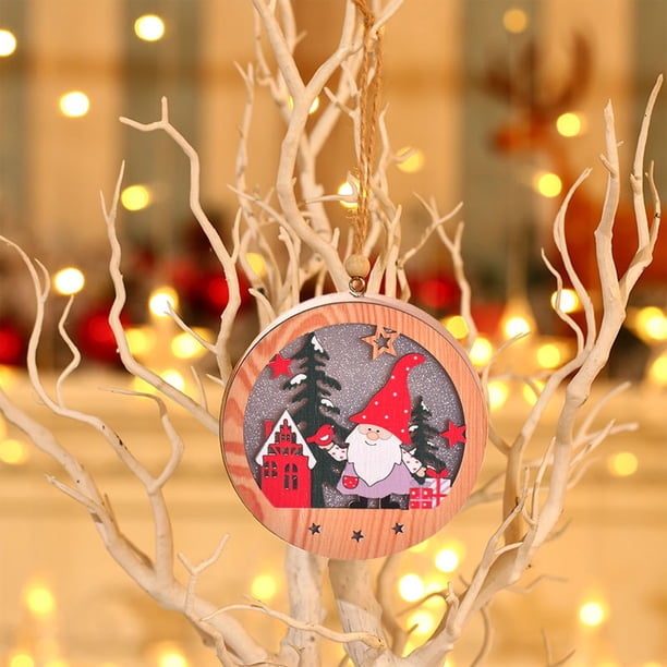 Christmas Decorations LED Light Emitting Christmas Tree Pendant Santa Claus Snowman Deer Night Light Ornaments Pendant
