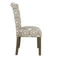 thumbnail image 3 of Parson Dining Chairs with Trellis Patterned Fabric Upholstered Seating, Beige and Gray, Set of Two, 3 of 10