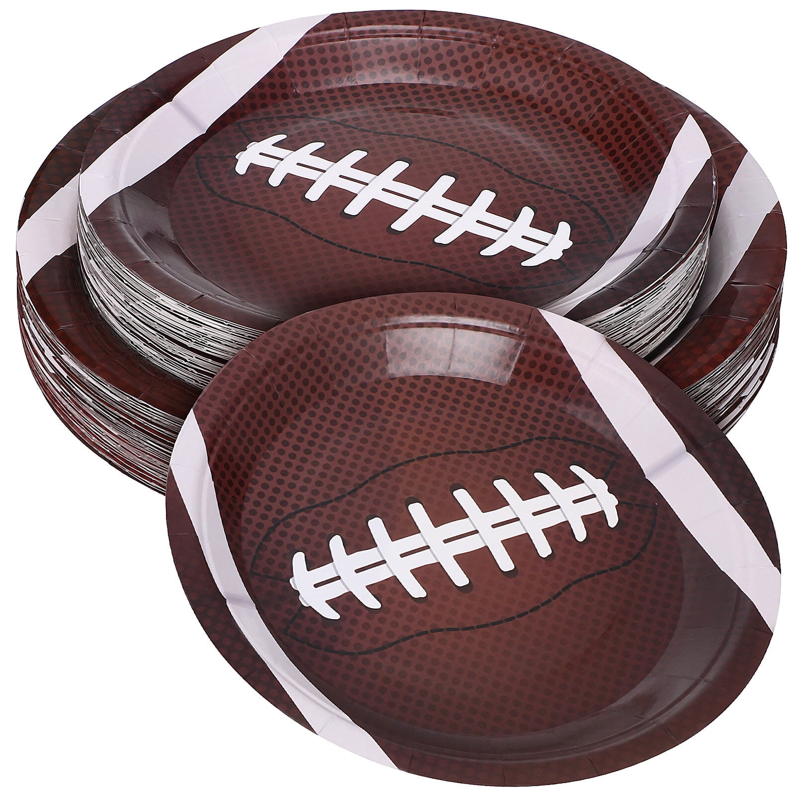96-Pack Football Themed Paper Plates Disposable Trays Party Supplies for Football Game Day Celebrations