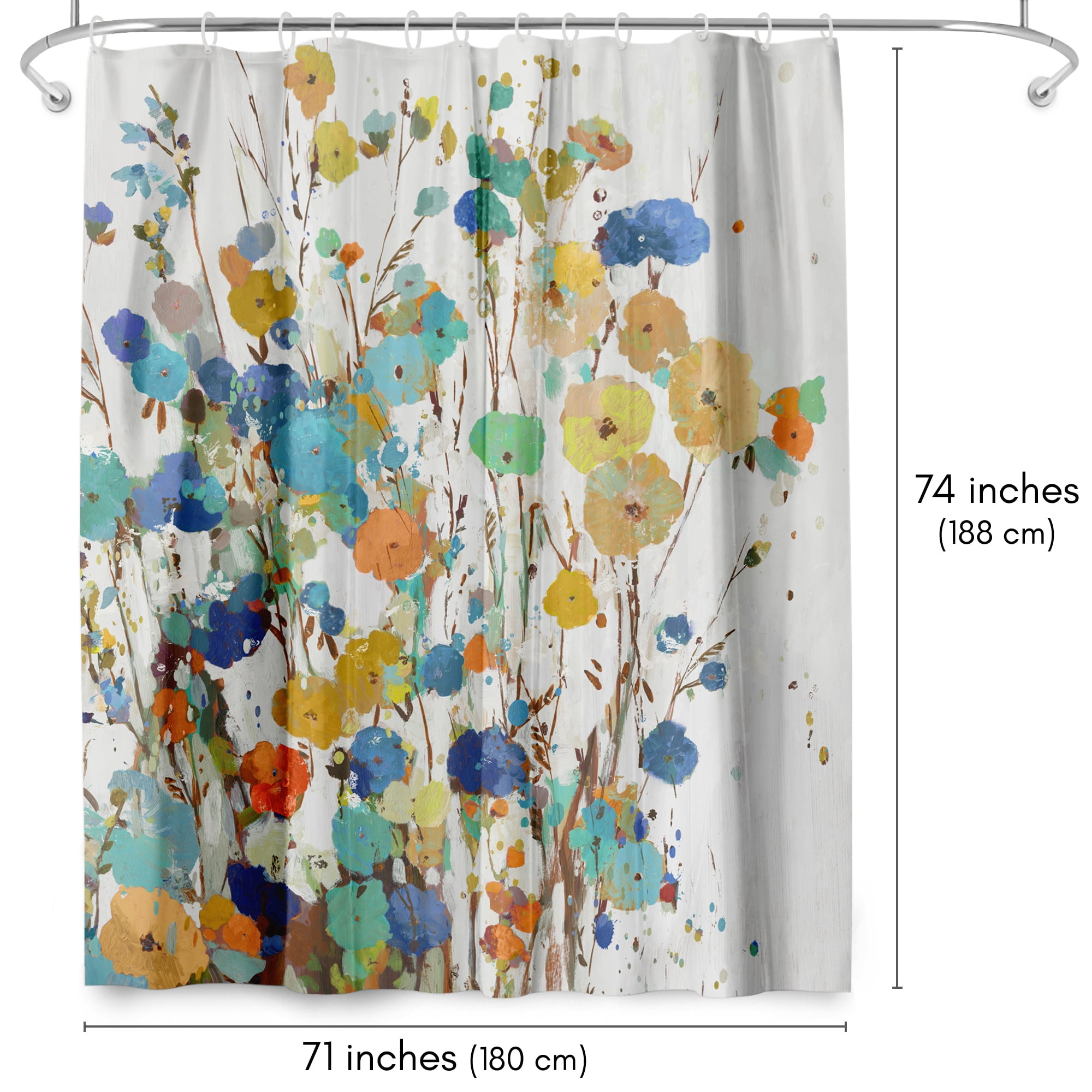 Americanflat 71" x 74" Shower Curtain, Spring Garden I by PI Creative Art