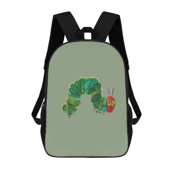17in Hungry Caterpill-a Backpack Cartoon School Bookbag Graphic Printed Laptop Backpack For Student Travel Hiking