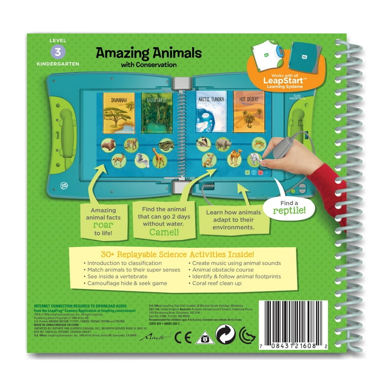 LeapFrog LeapStart Kindergarten Animals Activity Learning Book