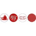 thumbnail image 2 of Darling Souvenir 190 Pieces Maroon Baby Shower Favor Stickers - Chocolate Candy Label Wrappers for Newborn Party, Mini Seals & Decor, 2 of 2