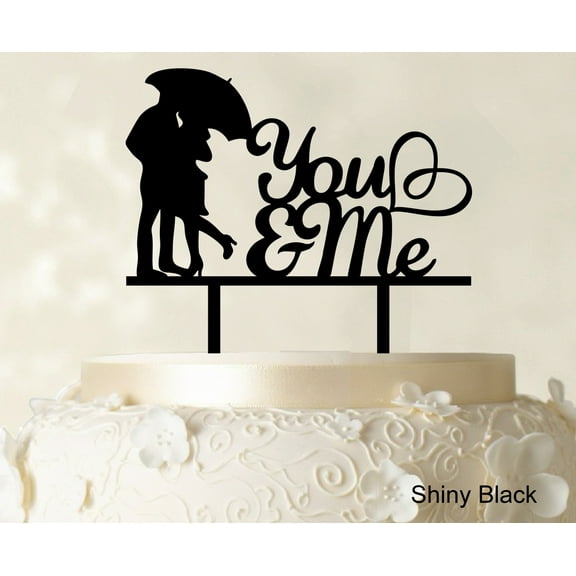 "You And Me" Wedding Cake Topper Silhouette Custom Couple Cake Topper Cake Decorations Option Available 6"-7" Inches Wide