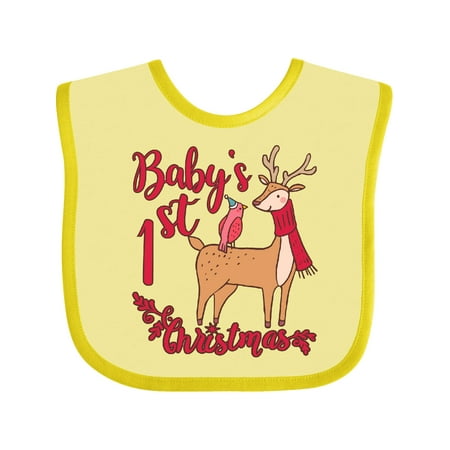 

Inktastic Baby s First Christmas Boys or Girls Baby Bib