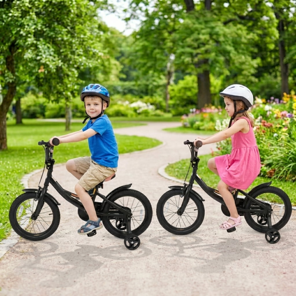 Redsmile Kids Bike 16 Inch with Removable Training Wheels and Adjustable Seat for Boys Girls Ages 3-8, Child Bicycle with Hand Brake for Learning to Ride, 145 lbs Capacity, Beige
