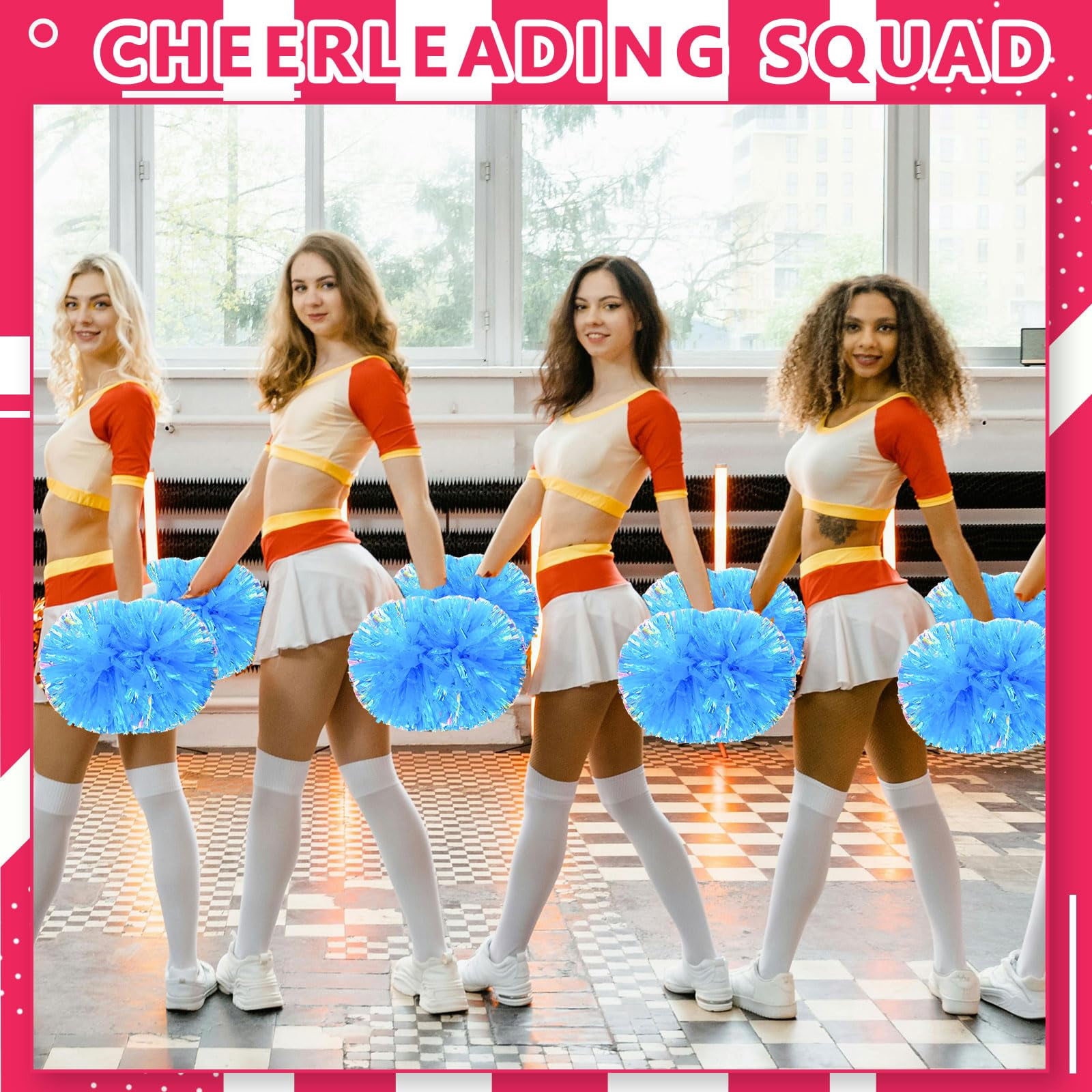 24 Pcscheerleading poms,pom poms Cheerleading with Handle Style Cheer Pom Pomsfor Dance, Matches