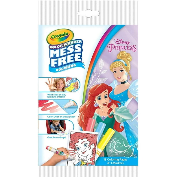Páginas para colorear Crayola Color Wonder Disney Princess sin ensuciar niños 3 4 5 6