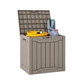 thumbnail image 6 of Uforic 31.2 Gallon Weatherproof Resin Outdoor Deck Box Lockable Storage with Side Handles for Patio Garden Poolside, Light Brown, 6 of 8