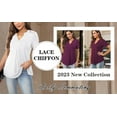 thumbnail image 4 of LETDIOSTO Women's Plus Size Tops Henley V Neck Button T Shirt Floral Casual Blouse L-4X, 4 of 9