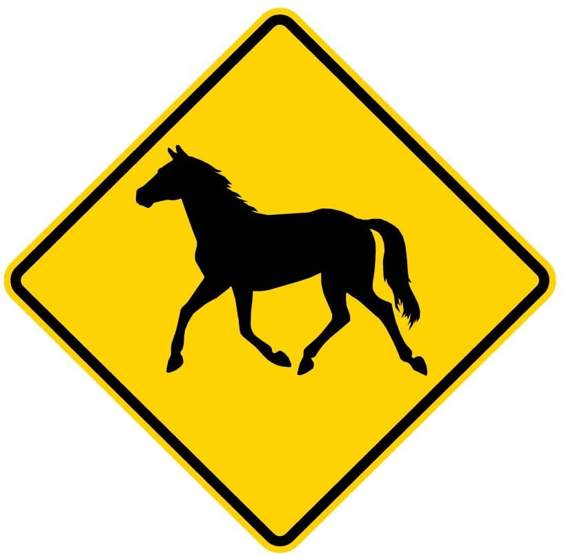 10 Year 3M Warranty A Real Sign Horse Crossing Symbol Warning Sign 30 x 30 