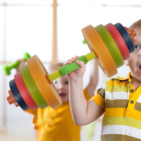 RENACLIPY Kids Plastic Barbells Set for Arm Strength Training, Assorted Colors, and Exercise Equipment