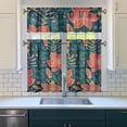 thumbnail image 3 of Nature-Inspired Hawaiian Kitchen Curtains Set 27.5x36in Polyester Valance and Tiers, Botanical Leaf Window Curtains for Small Kitchen or Tropical-Style Spaces, 3 of 6
