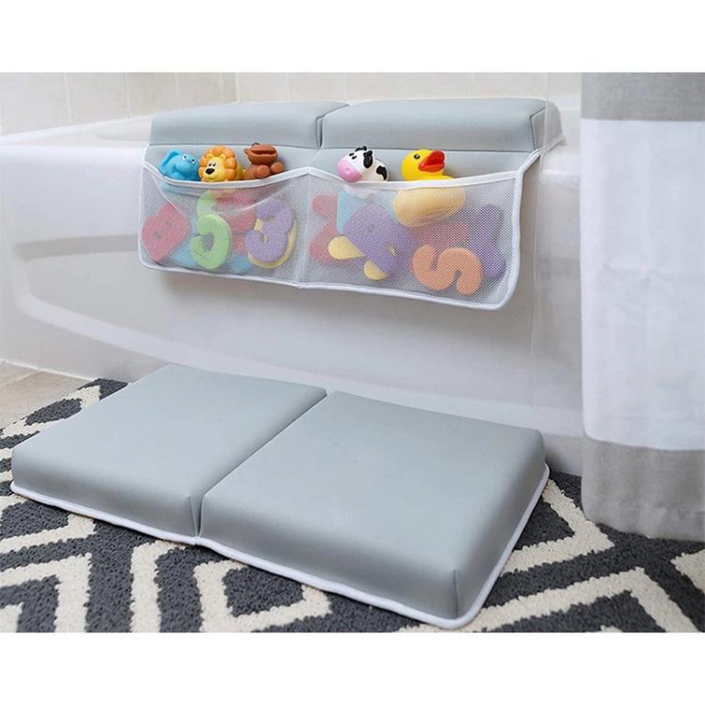 Tizuqe Baby Bath Kneeler with Elbow Rest Pad Set Thick Bathtub Kneeling Mat for Knee