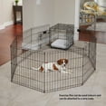 thumbnail image 4 of MidWest Home for Pets Metal Exercise Dog Playpen with Door, 8 Panels, 4 Ground Stakes, Foldable and Portable Pet Playpen, 24 Inch High, Black, 4 of 9