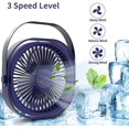 thumbnail image 3 of Ventilador USB, mini ventilador de mesa, ventilador silencioso de 3 velocidades, ventilador USB recargable portátil, ventilador para oficina, viajes, hogar TUNC Sencillez, 3 of 5