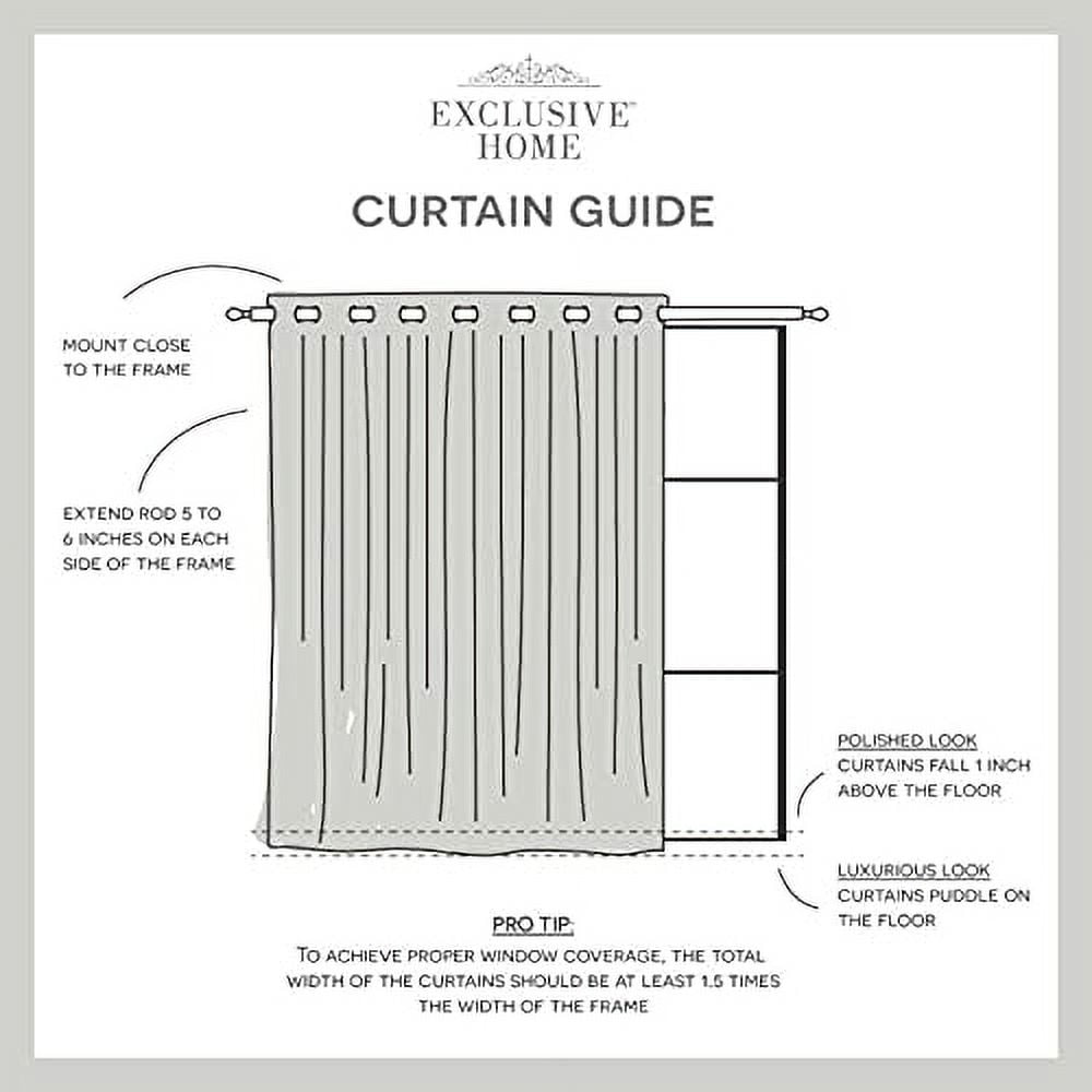 Exclusive Home Sateen Twill Woven Room Darkening Blackout Wide Patio Grommet Top Single Curtain Panel, 100"x96", Silver