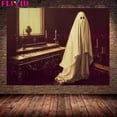 thumbnail image 1 of Spooky victoriano gótico fantasma y bruja Vintage arte de pared lienzo pintura espeluznante fantasma BLANCO arte póster e impresión decoración del hogar, 1 of 4