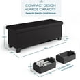 thumbnail image 4 of StorageBud Ottoman with Storage Bench, 43-inch Storage Ottoman, Leather, Black, 4 of 8