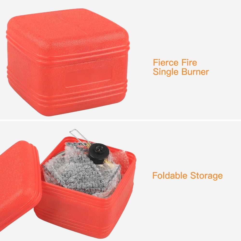 Xirurus 6000W Windproof Folding Camping Gas Stove – 50cm Hose, 3 Pot Carriers, Rapid Heat, Wind‑Shielded, Versatile Outdoor Cooking