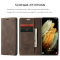 thumbnail image 6 of Samsung Galaxy S21 Ultra Case, Mantto Retro Cover Kickstand Folio Magnetic Phone Cover Luxury Cash Wallet Pocket With Card Slot High Qulity PU Leather Skin For Samsung Galaxy S21 Ultra, Coffee, 6 of 13