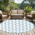 thumbnail image 5 of Aesthetic Bow Washable Round Area Rug 8 ft, Blue Gradient Heart Bow Blue Theme, Soft Non Slip Rugs Stain Repellent Indoor Felt Carpet for Living Dining Room Bedroom Home Office, 5 of 9