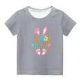 thumbnail image 2 of Zwiiyzr 2024 Happy Easter Day Cute Colorful Bunny Hunting T-Shirt for Kids Round Neck Short Sleeve Shirts for Boys Girls Gray-13 Years, 2 of 7