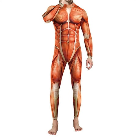 

Lyinloo Mens Clothing Clearance，Men S Halloween 3D Digital Printing Adult One-Piece Halloween Party Watermelon Red 4(S)