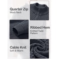 thumbnail image 5 of Men's Long Sleeve Quarter-Zip Pullover Sweaters Slim Fit Lightweight Casual Sweater, 5 of 9