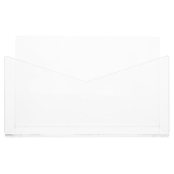 Qiysamall Clear Acrylic Desktop Mail Holder and Letter Organizer, Office Desk Sorter Stand with Bookshelf Storage