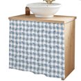 thumbnail image 2 of Blue Plaid Cabinet Curtains 35"W x 35"L, Farmhouse Checkered Elegant Pastoral Sink Skirt for Bathroom Vanity Kitchen Self Adhesive, Dust-Proof Privacy Curtain for Shelves Closet Laundry Room Pantry, 2 of 9