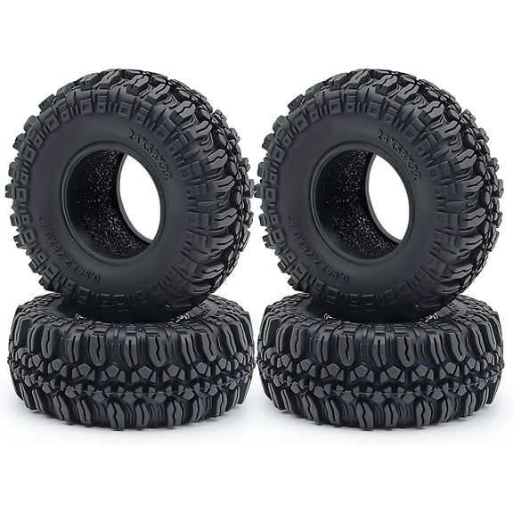4PCS Soft Rubber Mud Terrain Tires for 1/18 TRX4M Bronco Defender 1/24 Axial SCX24 RC Crawler Car (A Style)