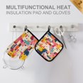 thumbnail image 4 of Yayeee Oven Mitts and Pot Holder Set of 2 Heat Resistant Kitchen Gloves Baking Hot Pad, Art Geometric, 4 of 5