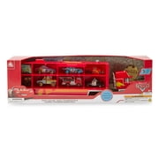 Disney Store Official Mack Hauler Play Set - Light & Sound Mack Carrier with 8 Pullback Die Cast Vehicles - Red, Fillmore, Lightning McQueen, Bobby Swift, Cal Weathers, Sarge, Sheriff & Tow Mater