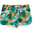 thumbnail image 4 of Women 4th of July Board Shorts Hawaiian Tropical Print Beach Swim Shorts with Pockets, 4 of 10