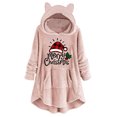 thumbnail image 2 of Qertyioot Femmes Hiver Noël Impression Sweat-Shirt, Manches Longues Casual Col Rond Pull de Mode Tops, 2 of 5