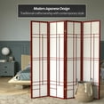 thumbnail image 2 of Red Lantern 6 ft. Tall Eudes Shoji Screen - Rosewood - 4 Panels, 2 of 6