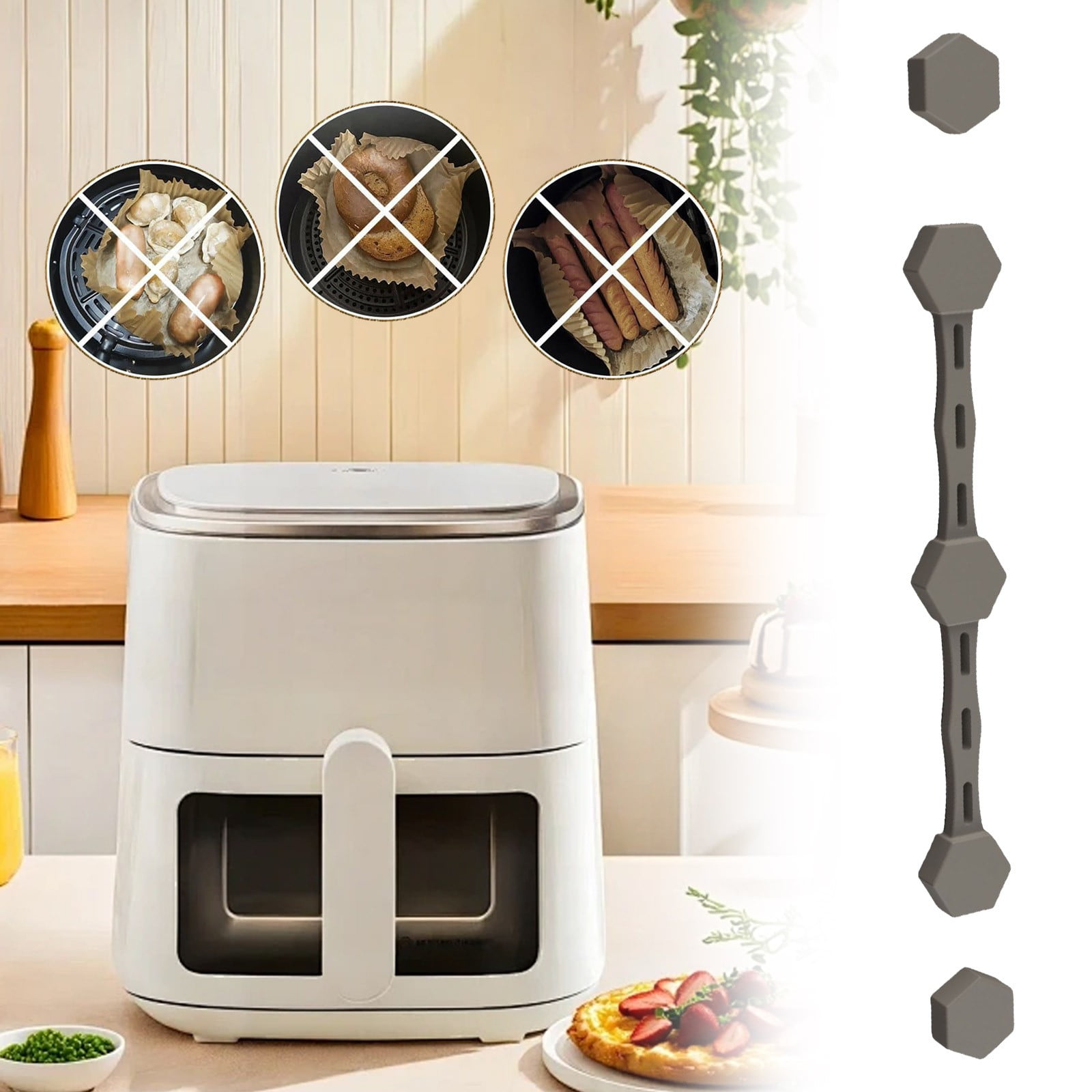 8.2" Air Fryer Crisper Tray For Ninja AF101 & AF161 Models - Premium Grill Plate Insert With Non-Stick Coating