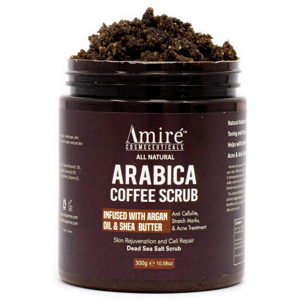 All Natural Arabica Coffee Body Scrub, Infused with Argan Oil and Shea
