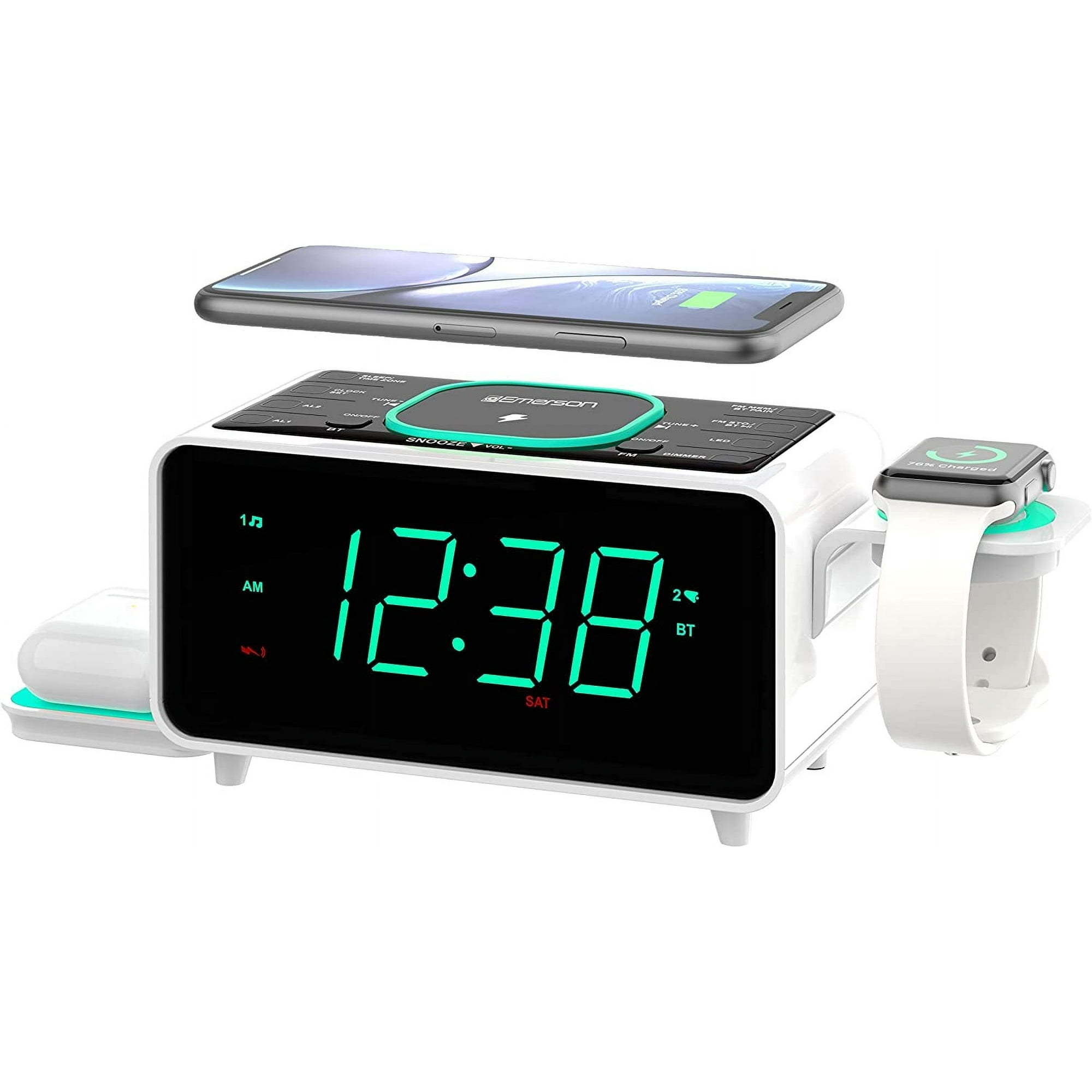 Radio-réveil Bluetooth ITOMA Avec Charge Sans Fil Et Haut-parleur – FM, LED, Orange