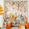 thumbnail image 4 of Shower Curtain 60"W x 72"L Thanksgiving Colorful Pumpkins Orange Leaves Fabric Shower Curtains Set with Hooks Water Repellent Bathroom Curtains Machine Washable Bathroom Accessories, 4 of 6