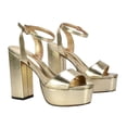 thumbnail image 4 of XY London Womens Jayce Metallic Strappy High Block Heel Sandals, 4 of 5
