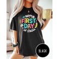 thumbnail image 4 of VibeNest Studio Unisex Happy First Day of School Retro Cute Teacher Back to School Garment Dyed Graphic T-Shirt, 4 of 9