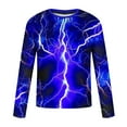 thumbnail image 2 of Tawop T Shirts for Men Crew Neck Long Sleeve Pullover Graphic Blue L, 2 of 5