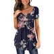 thumbnail image 1 of Moda de mujer Verano Sexy Impreso Regular Mujeres Mangas cortas Cuello en V Top con botones OAVQHLG3B Store  lin121212, 1 of 4