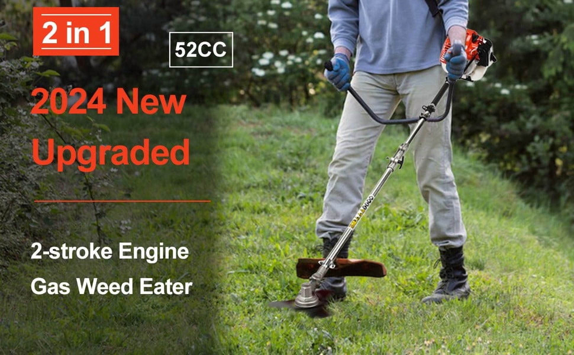 YNCE 52cc 2-Stroke Gas Weed Wacker | 2-in-1 Cordless Gas Lawn Mower | 2.2KW/8500RPM String Trimmer | for Villa Garden Community Lawn Park