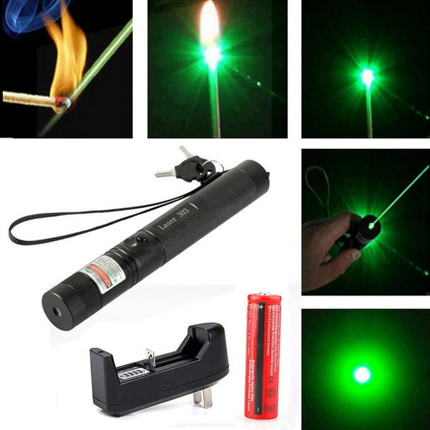 Manlo 5mw 532nm 303 Stylo Laser Vert Pointeur Laser Lumière + Batterie +  Chargeur 