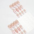 thumbnail image 4 of Uñas postizas Press On Quezadyl rosa y blanco floral almendra 24 piezas, 4 of 7